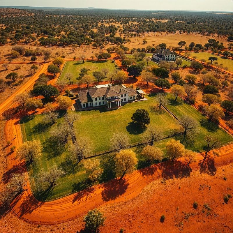Aerial view of a gated Nakuru residential estate surrounded by acacia trees