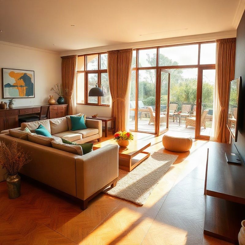 Contemporary Nakuru townhouse living room with natural light