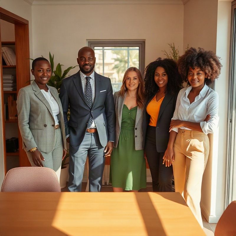 Small professional property team in a light-filled Nakuru office